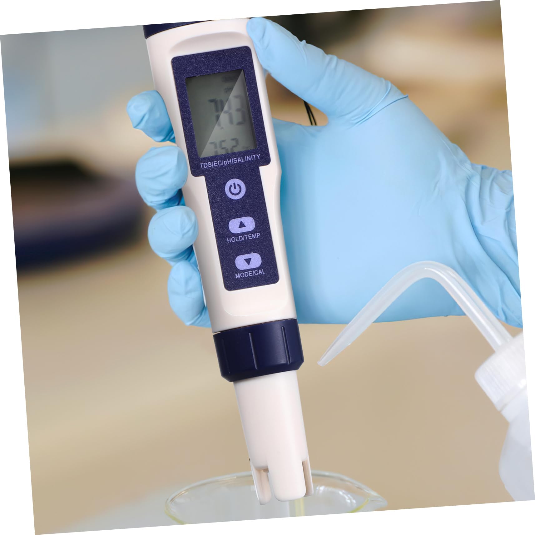 Digitaler Wasserqualitätsprüfer 5-in-1 aus Kunststoff für Pool
