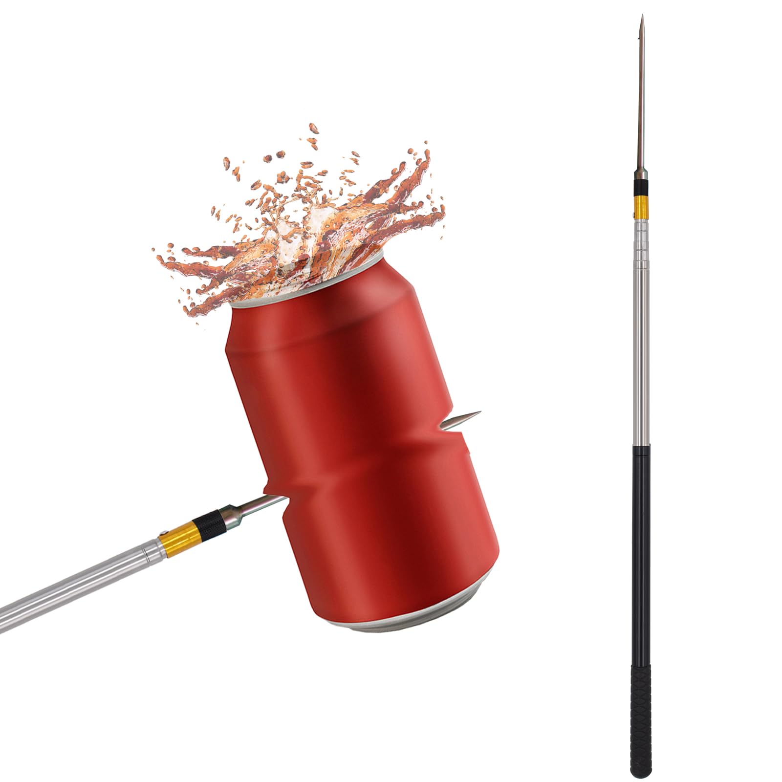 Confezione da 2 strumenti per raccogliere la spazzatura, telescopico extra lungo, per anziani, in acciaio inox, con manico antiscivolo per raccogliere lettiera, frutta, foglie