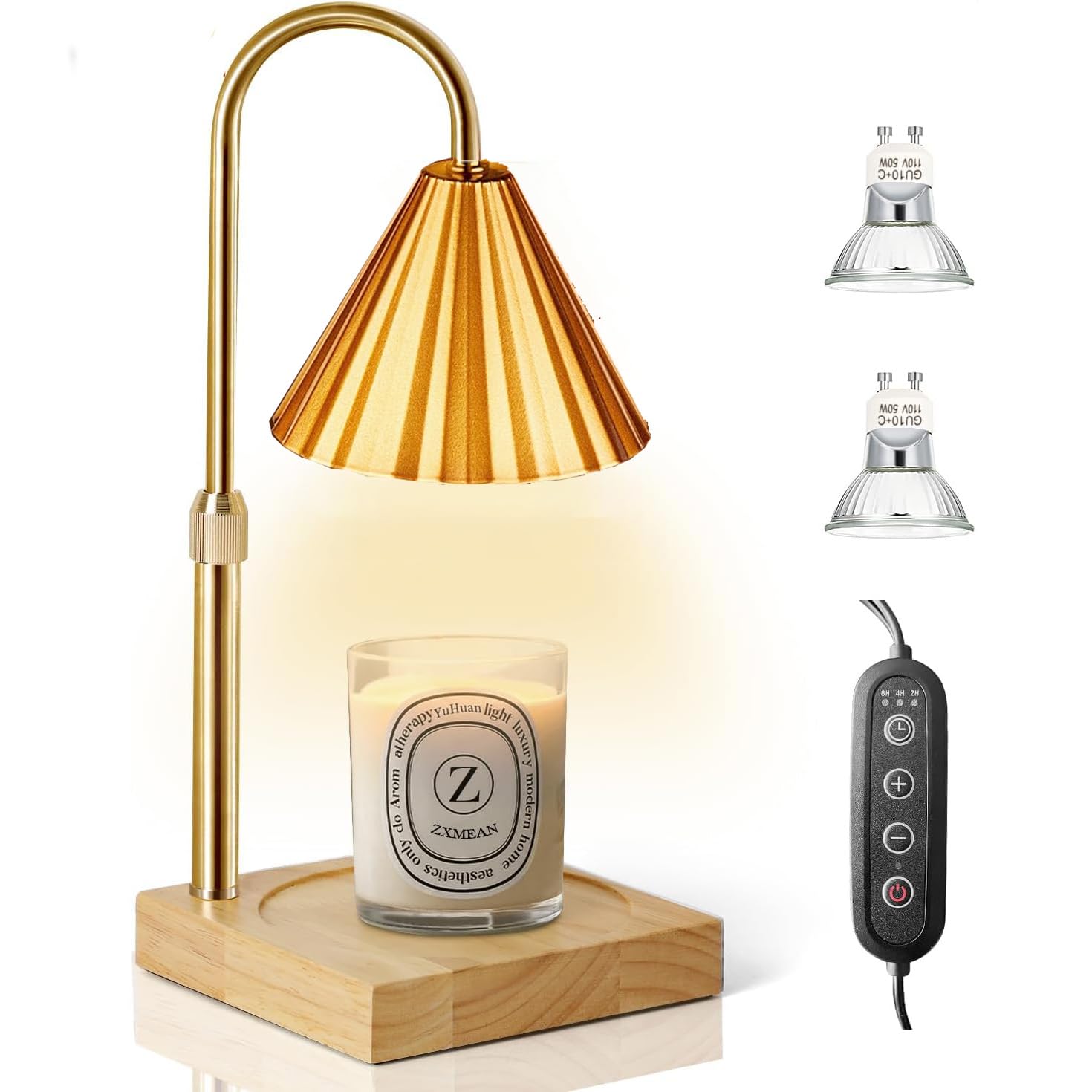 Redefun Scalda-candela, lampada elettrica per candela, regalo per mamma, decorazione per la casa e la camera da letto, dimmerabile, per cera profumata con 2 lampadine