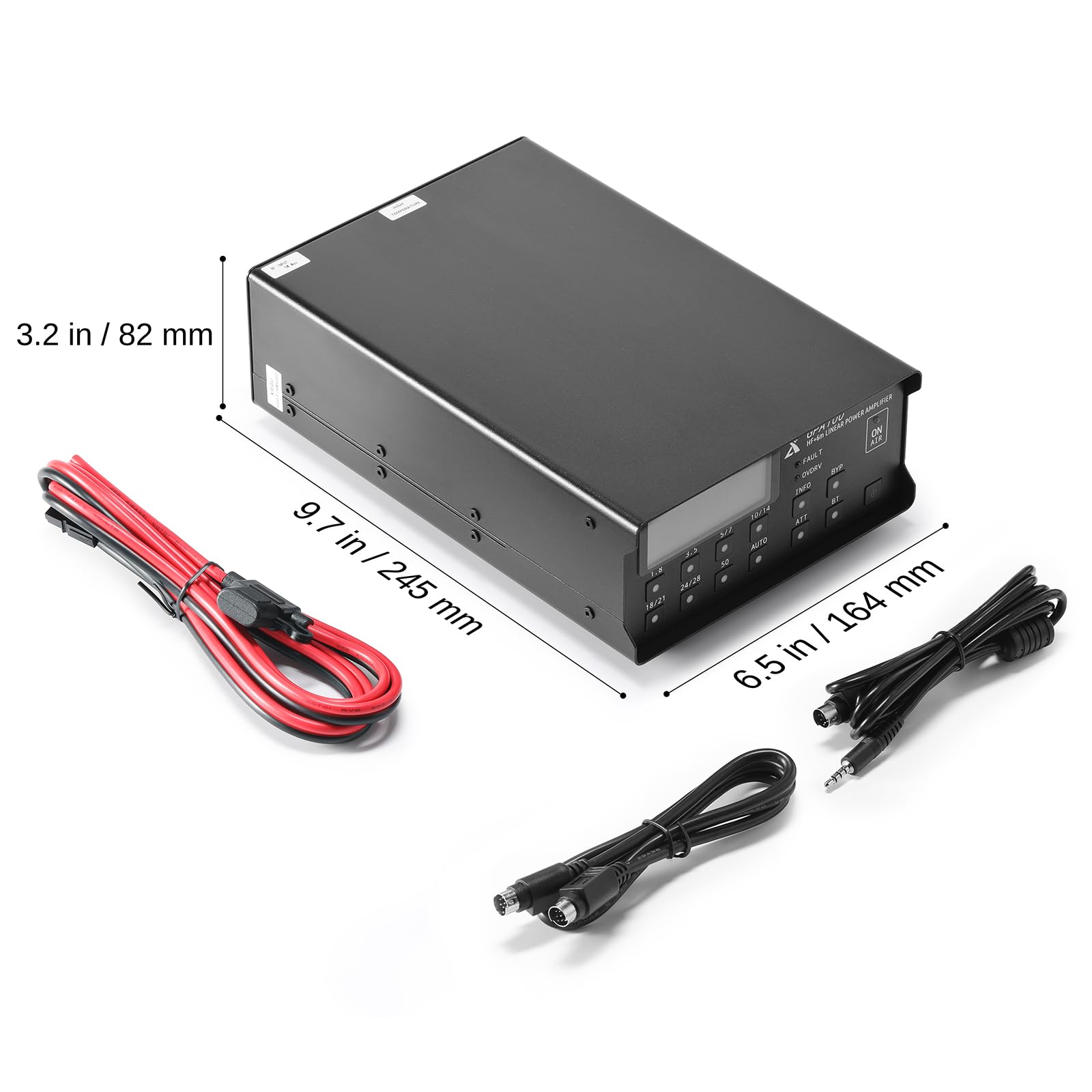 Xiegu GPA100 100W HF/6 m Amplificador lineal de estado sólido, para radios QRP, control de banda inalámbrico Bluetooth para IC-705 y 7 HF bandas con conmutación automática/manual para G90/X6100/X6200