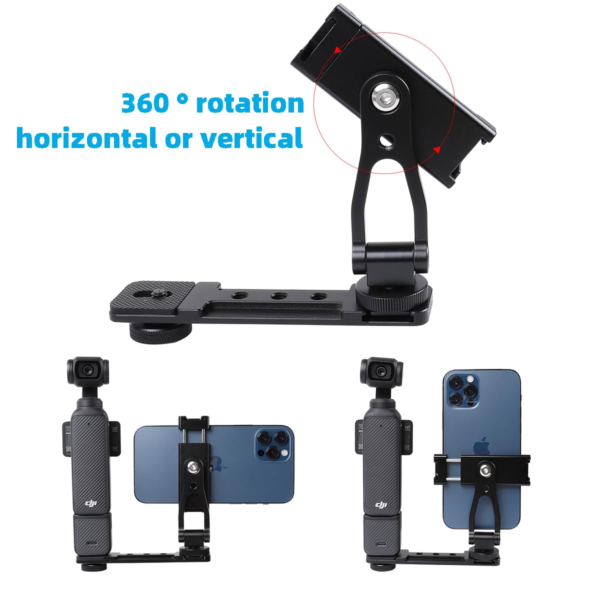 Kit Espansione DJI Pocket 3: Supporto Telefono + Foro 1/4 per Creator