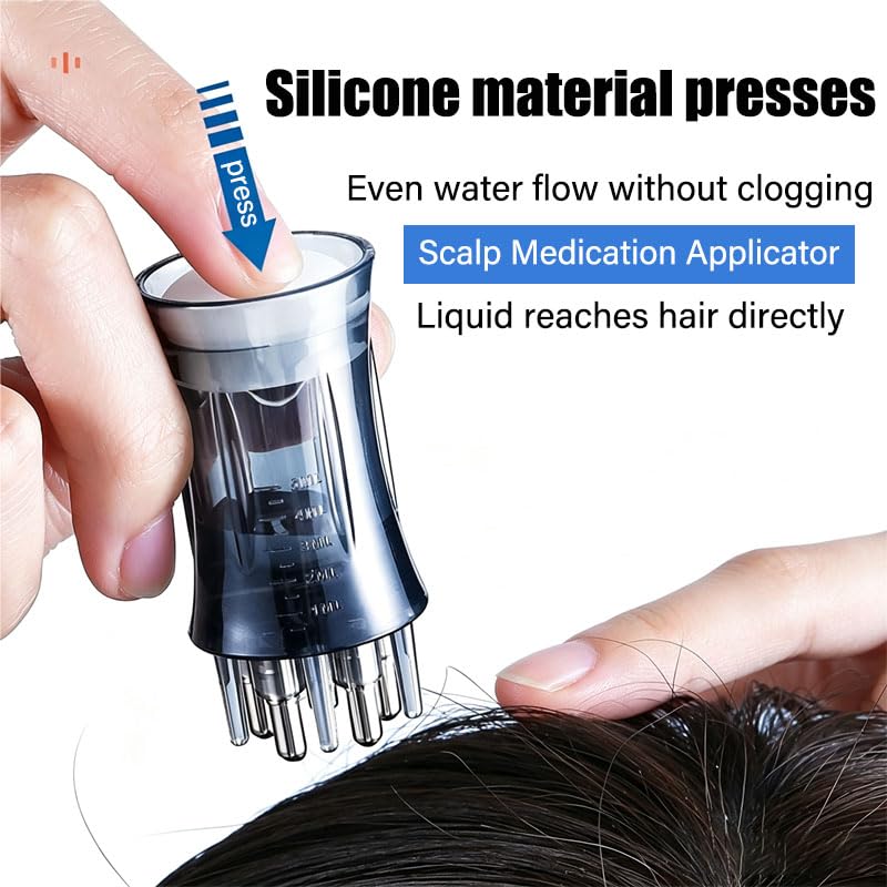 2Pcs Hair Oil Applicator Set-Stainless Steel Minoxidil Applicator Bottle