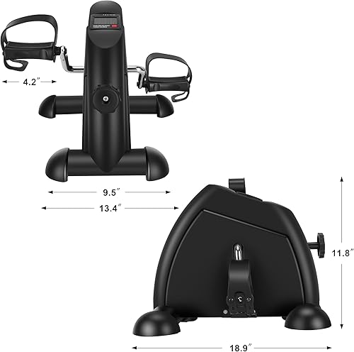 Miniatura 4 de Ejercitador de pedales debajo del escritorio, mini bicicleta estática para piernas y brazos Ciclismo Ejercicio portátil con pantalla LCD