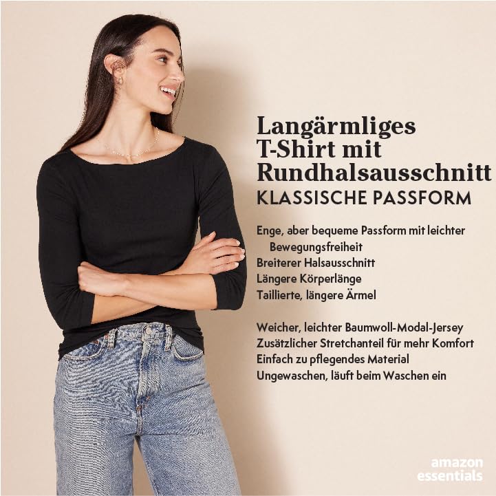 Amazon-Essentials-Damen-Regular-Fit-Langarm-T-Shirt-Rundhalsausschnitt-In-Uebergroesse-Erhaeltlich - Sparfuchs24.io - Preisvergleich & Top Angebote Online