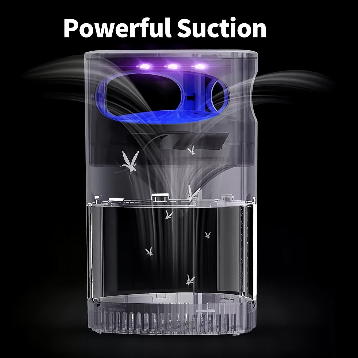 Potente Trappola per Mosche Interna Elettromacchina Zanzare con Luce e Aspirazione Non Sono Necessarie Schede Adesive Miglior Catturatore Moscerini Falene delle Frutte