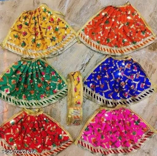 GenericMATA Rani Beautiful Dresses, MATA Rani Lehenga Chunri Durga/Saraswati/Lakshmi Pack of 6 Pcs Size 3 No Multicolor and Multidesign
