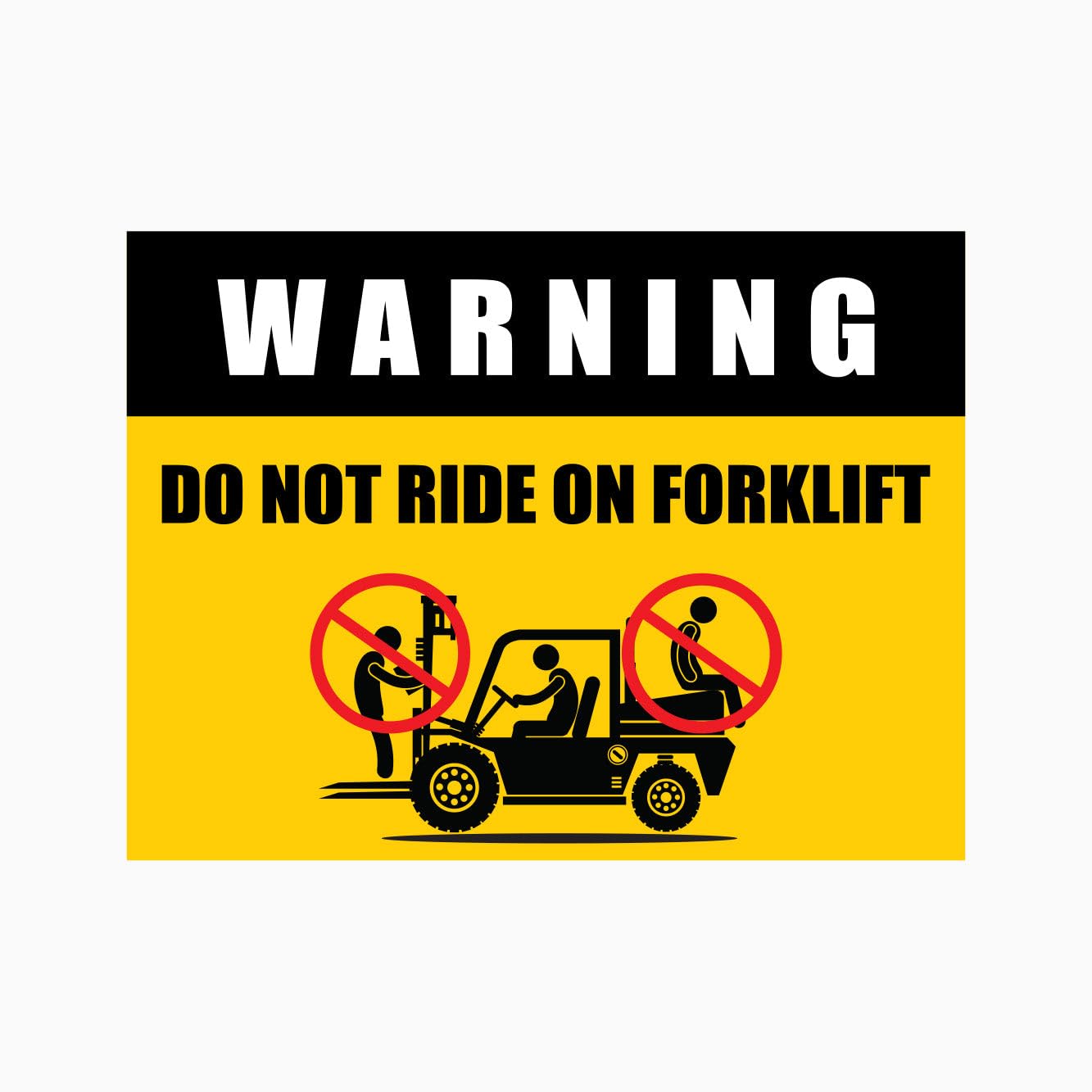WARNING DO NOT RIDE ON FORKLIFT Sign Workplace Metal Tin Sign 8 x 12 inch for Industrial & Commercial Series