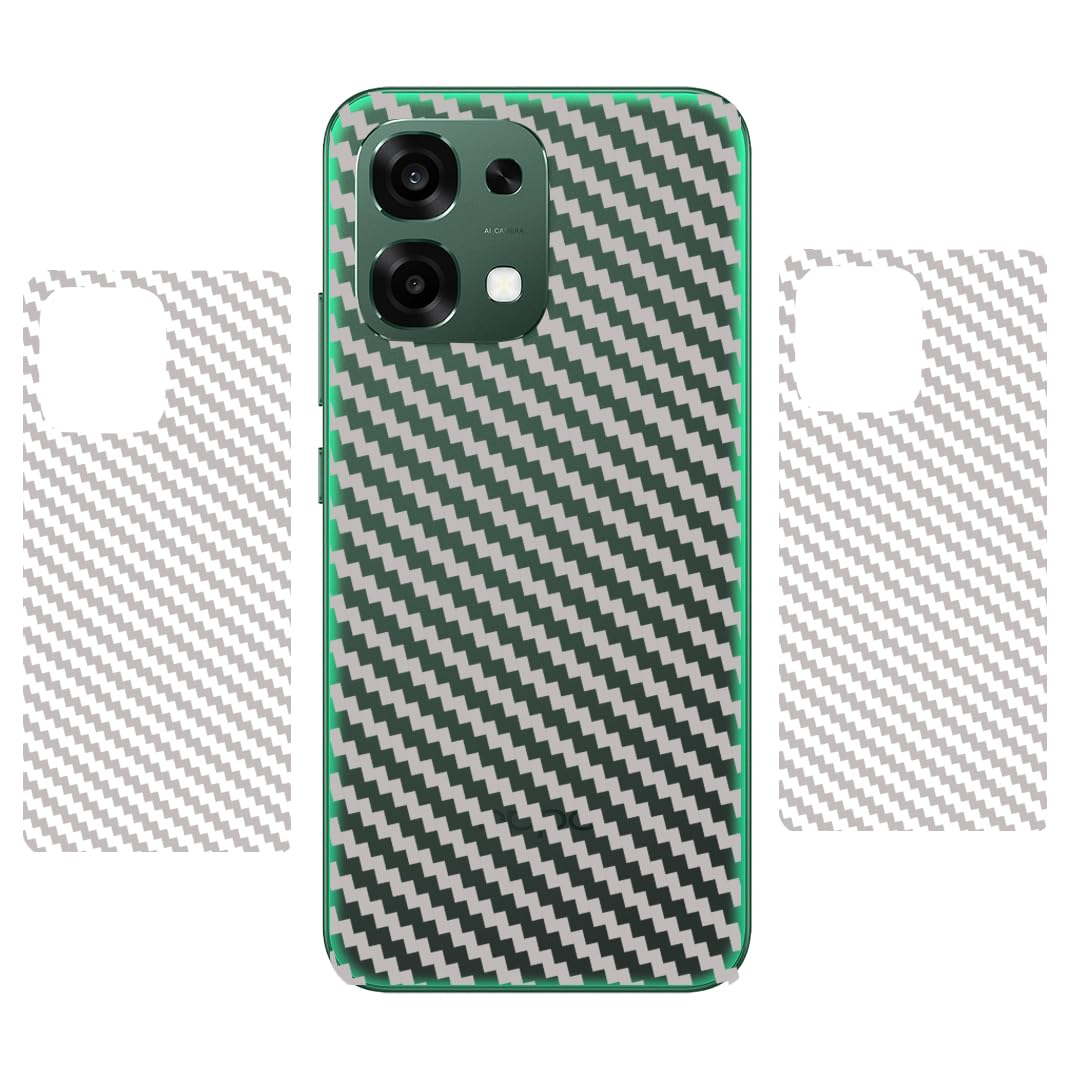 (pack of 2) back lamination skin compatible for oppo f33 5g || 3d carbon fiber ultra- thin protective film (transparent) with easy installation kit