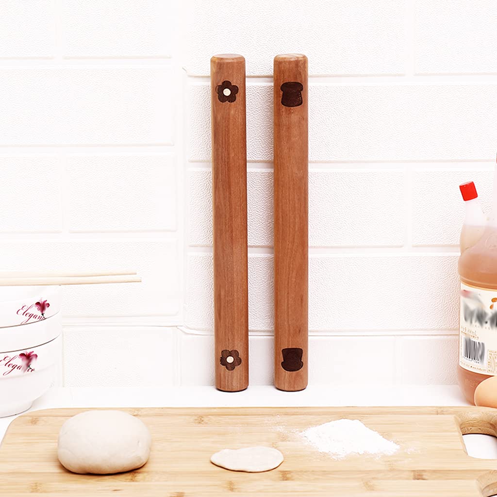 Rodillo De Cocina, Palo De Fideos De Madera De Olivo para Hornear Pasta, Pizza, Pastel, Galleta, Rodillo De Masa De Madera - Herramientas para Hornear,C30*3cm