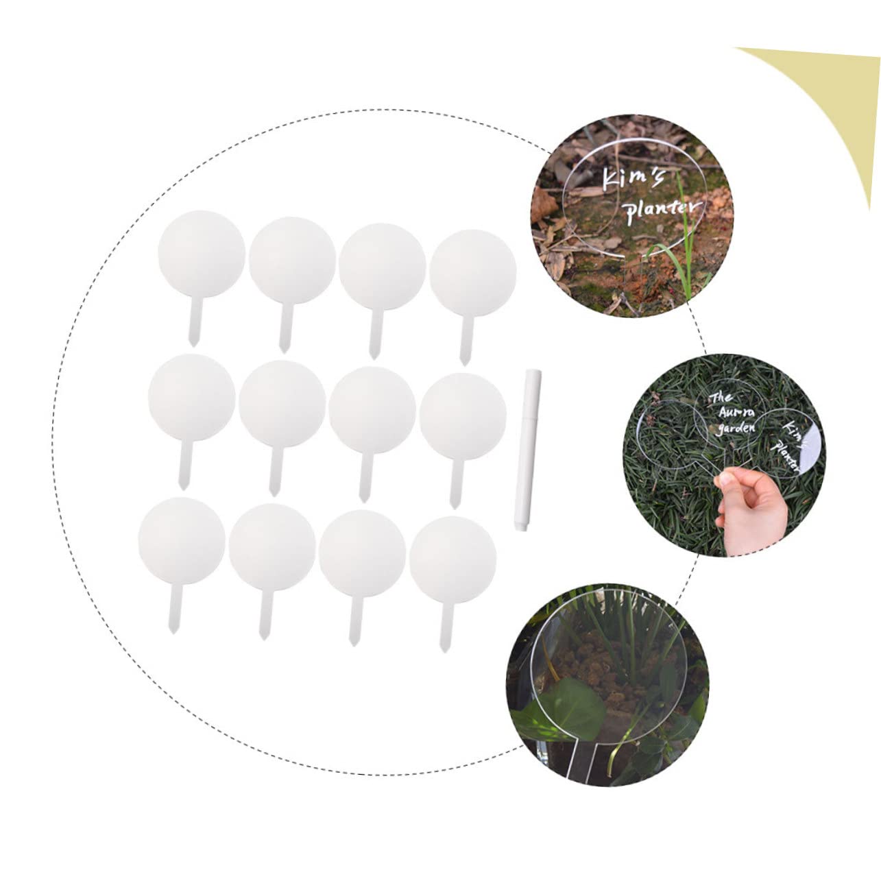 3 Sets Pflanzenetiketten Mit Stift Acryl-pflanzenmarkierungen Für Den Garten Leicht Zu Schreiben Und Zu Löschen 12 Stück * 3