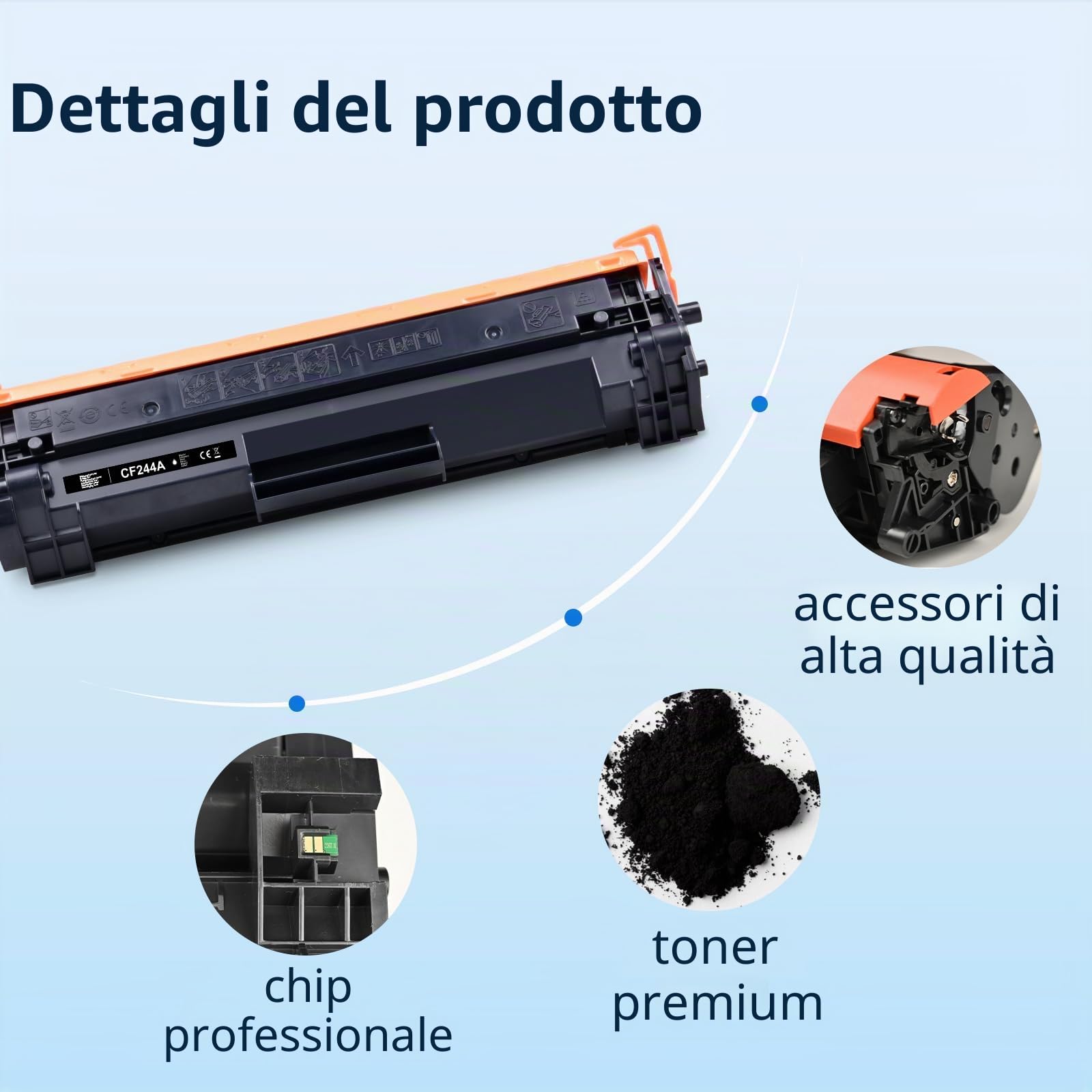 MYCARTRIDGE 44A CF244A Compatibile per HP Laserjet Pro MFP M28w M28a M28 M15w M15a M15 M28-M31 M14-M17 (2 Nero)
