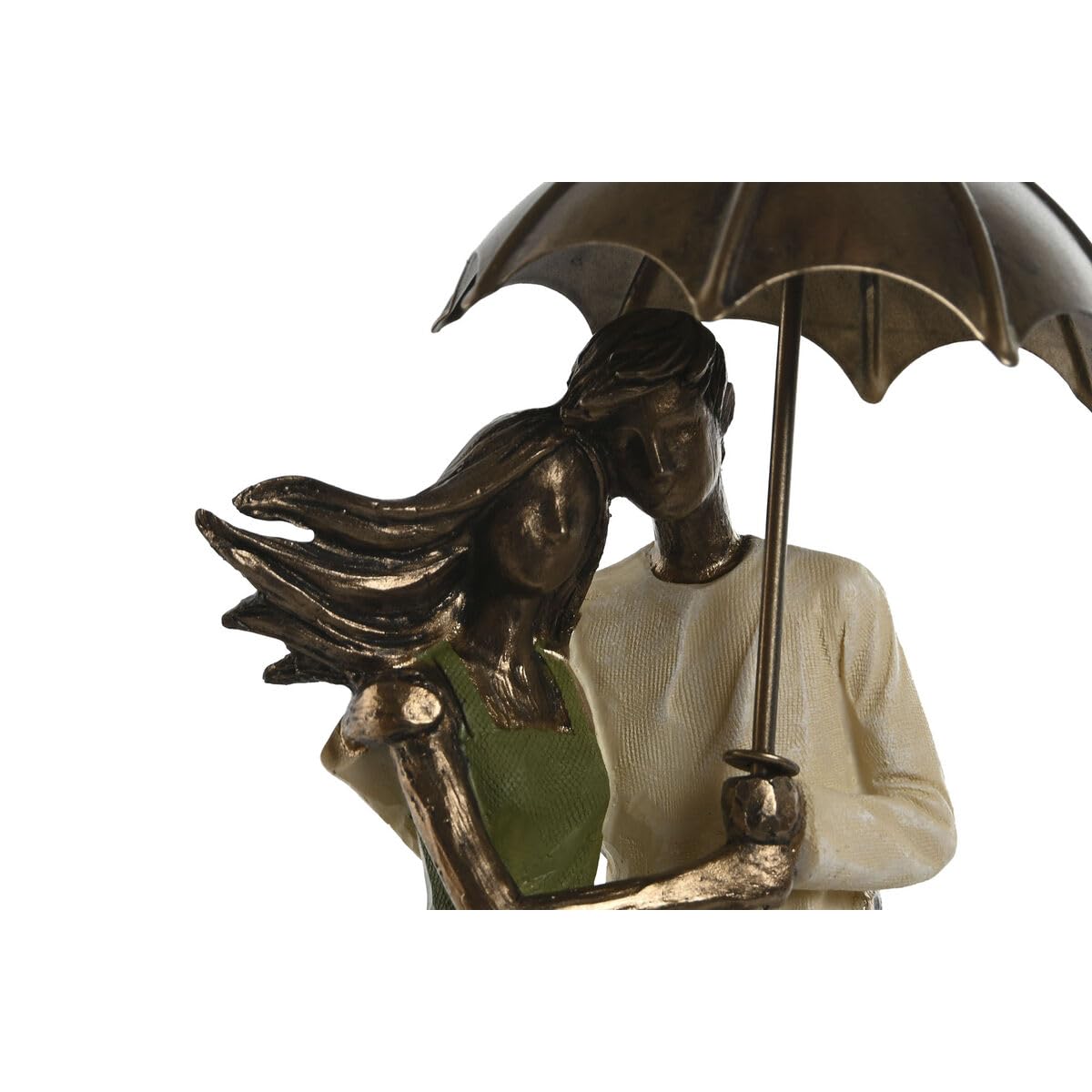 Home ESPRIT Figurine Golden Green Couple 12.5 x 8 x 25.5 cm, Multicolor