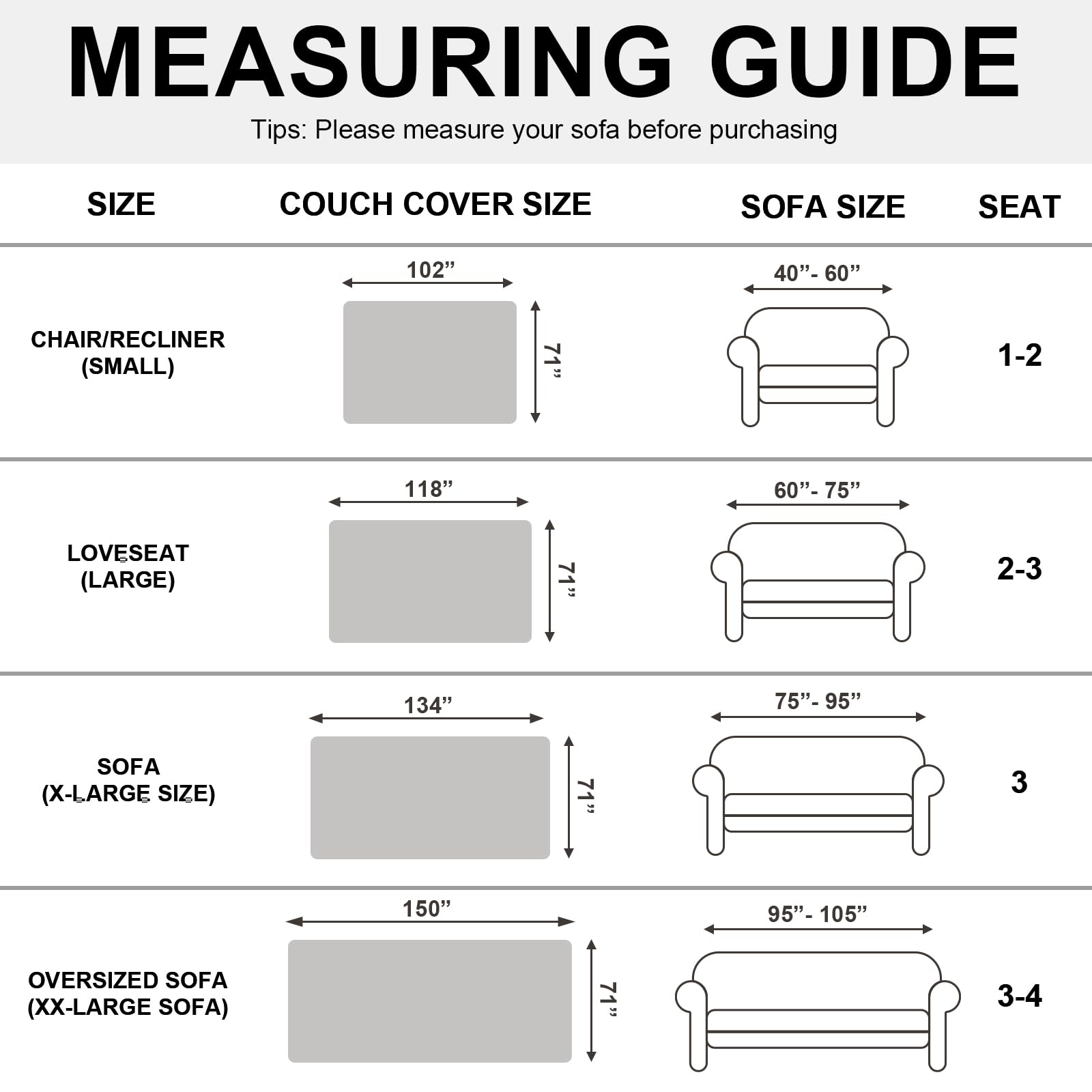 OstepDecor Chenille Sofa Cover 3 Seater, Dog Couch Cover for Corner Sofa Washable Sofa Slipcover - Image 2