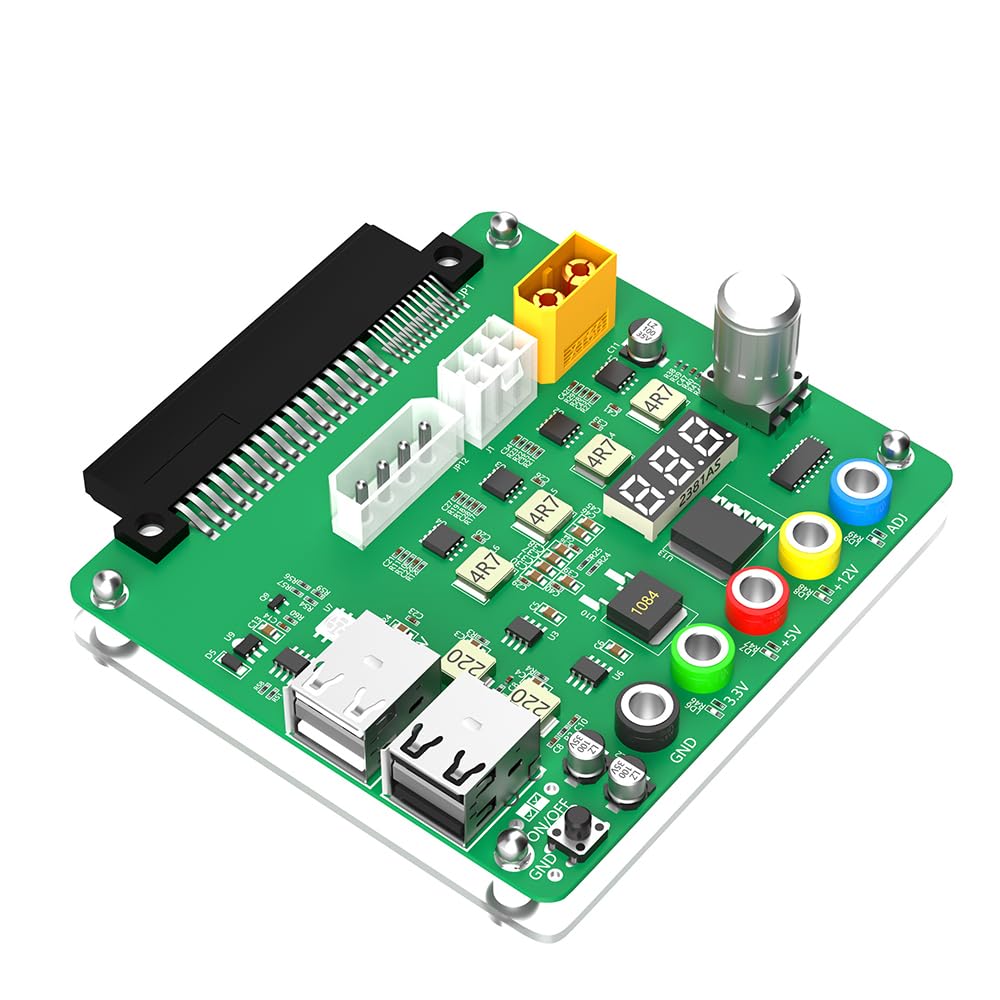 Power Supply Breakout Board with Adjustable Voltage Knob and 3.3V/5V/12V/USB 2.0/QC 2.0/3.0/12V for Dell