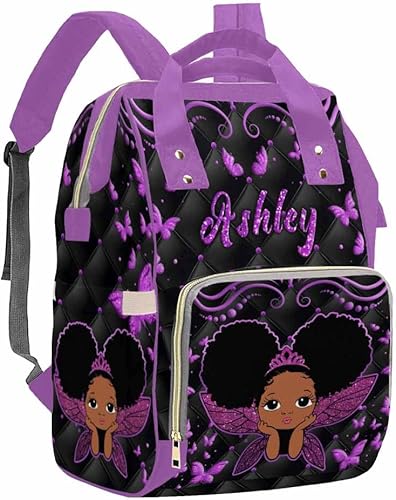Artsadd Mochila personalizada para mamá con nombre personalizado para pañales con nombre para mujer, regalo encantador para mamá, patrón 18,