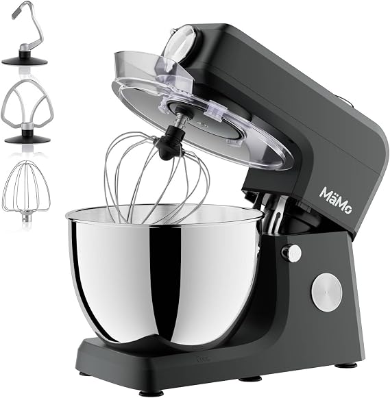 Food Processor with 1900 W - Dough Machine LED Touch Screen Mixer & Mixer for Knead Whipped Cream and Meat - 8L Stainless Steel Bowl 11 Speeds 6 Programmes 3-Piece Patisserie Set