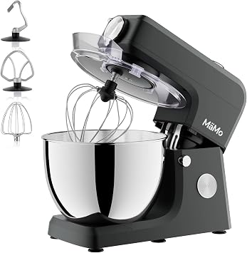 Food Processor with 1900 W - Dough Machine LED Touch Screen Mixer & Mixer for Knead Whipped Cream and Meat - 8L Stainless Steel Bowl 11 Speeds 6 Programmes 3-Piece Patisserie Set