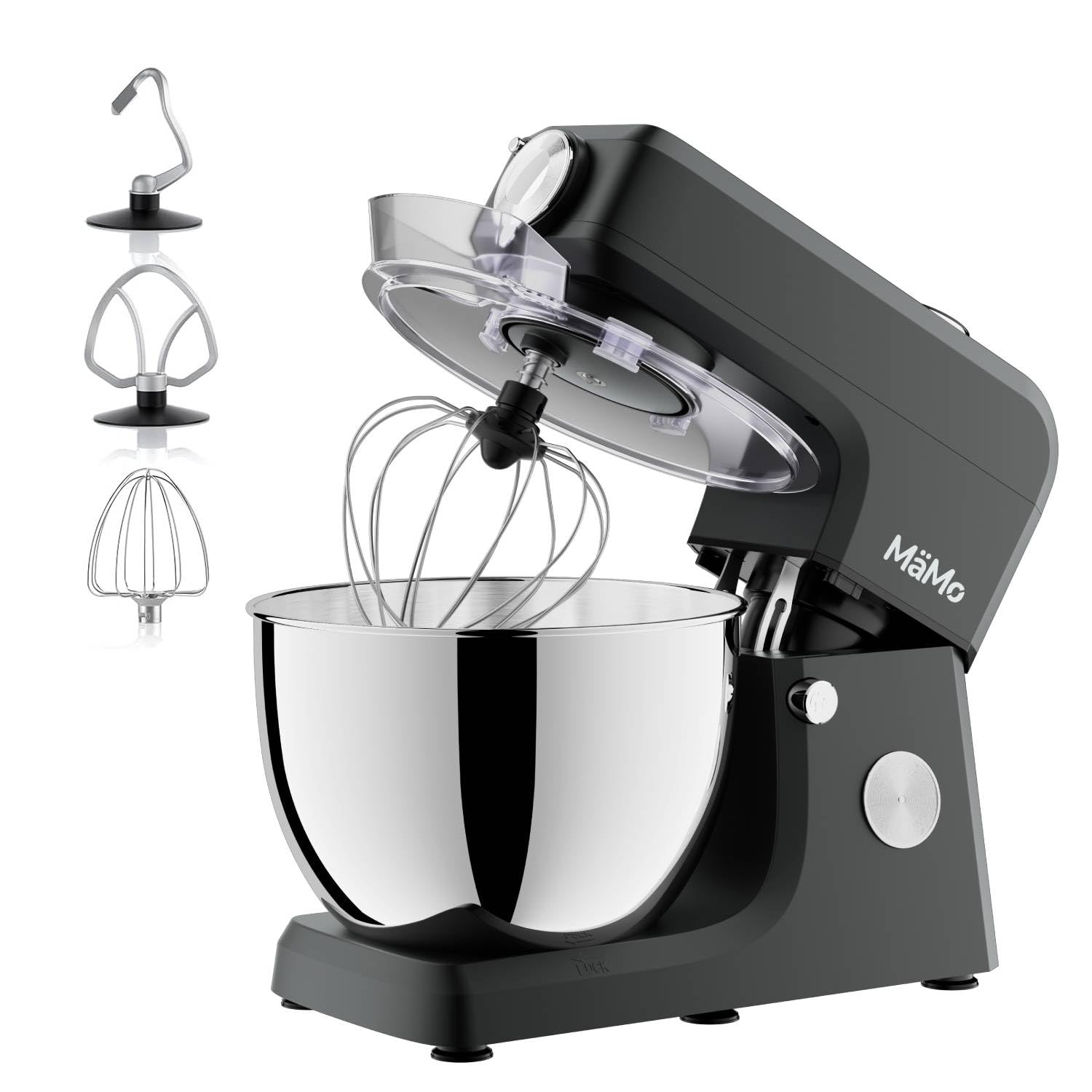 1900W Küchenmaschine, 8L Teigmaschine mit LED-Touchscreen | Rührgerät & Mixer mit 11 Stufen, 6 Programmen & 3-tlg. Patisserie-Set. Ideal für Teig, Sahne & Fleisch.