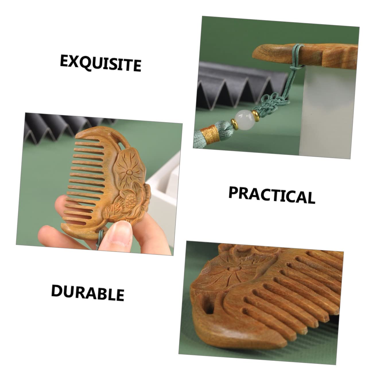 Healeved 5pièces Peigne Bois Avec Tassel Pour Démêlage Brosse Ergonomique De Massage Pour Types De Cheveux Utilisation à Domicile Et Voyage