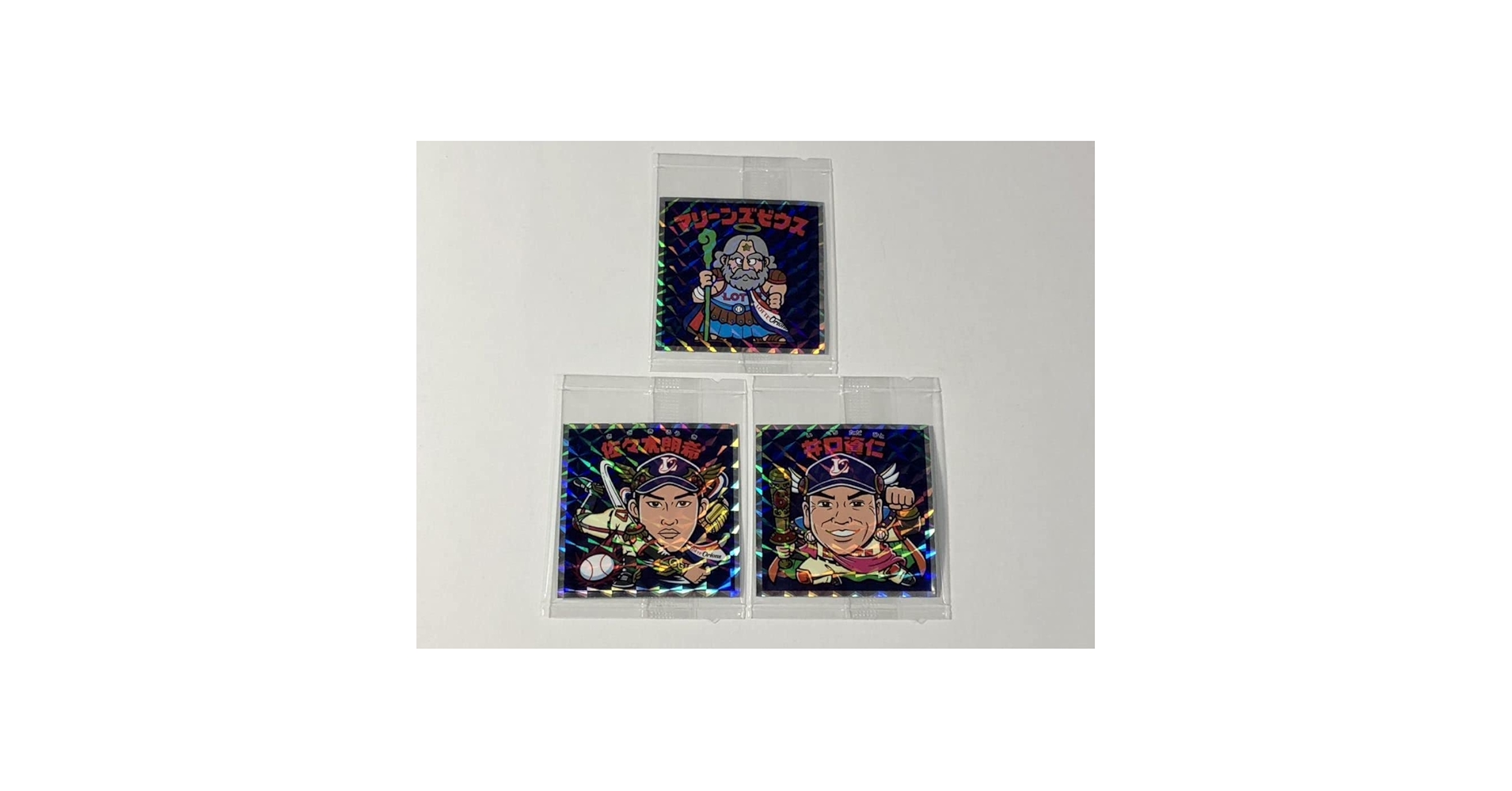 ビックリマン マリーンズゼウス　佐々木朗希　井口資仁　3枚セット ビックリマン マリーンズゼウス 佐々木朗希 井口資仁 3枚セット