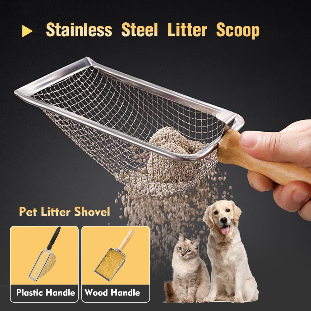 Cat Litter Scoop, Beach Mesh Shovel,Practical Beach Deep Shovel, Stainless Steel Mesh Scooper,Heavy Duty Litter Scooper - Image 3