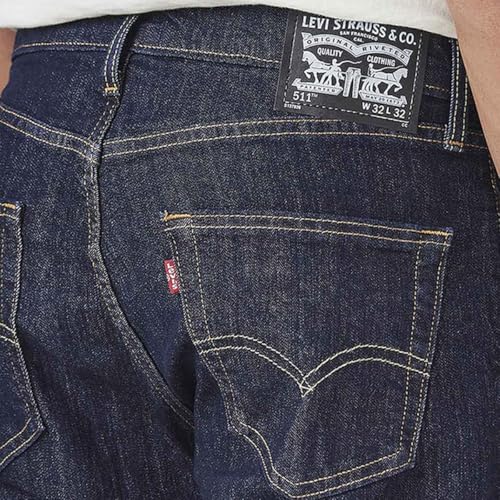 Image of Levi's Men's 511 Dark Indigo Slim Fit Mid-Rise Jeans