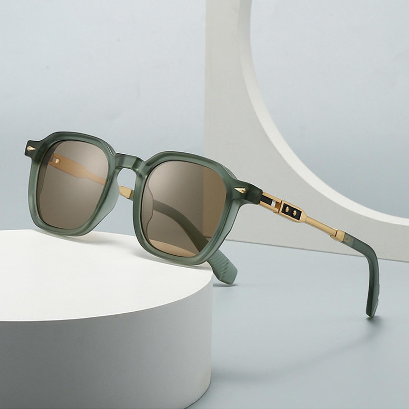 Gafas de sol para mujer y hombre, estilo retro, con degradado y remaches UV400.