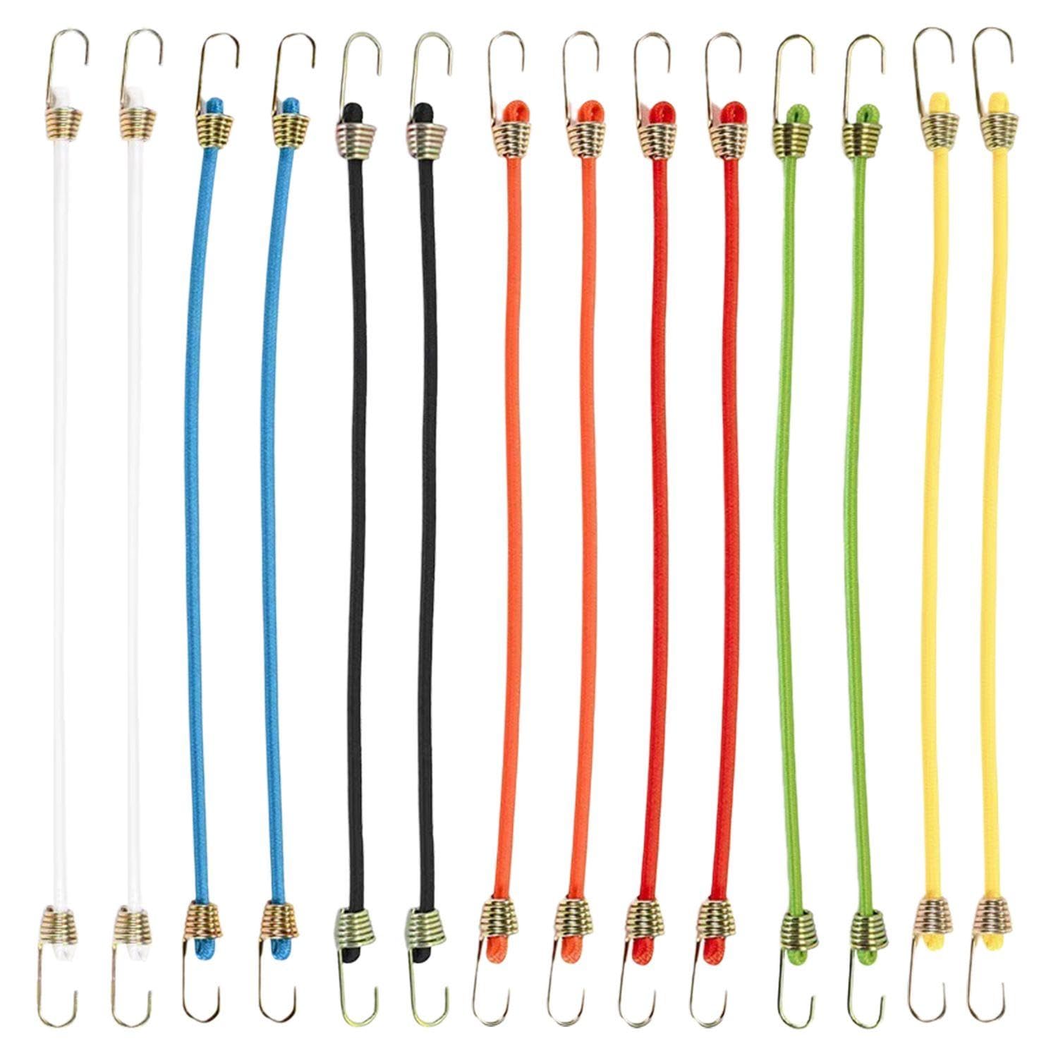 UBSIUH 14 Pieces Of Mini Latex Rope, Luggage Fixed Binding Rope, Colorful Elastic Rope, Outdoor Camping Supplies.