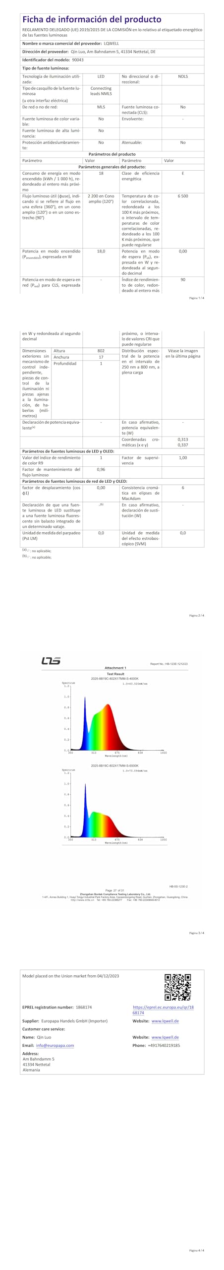 LQWELL® Lámpara de Techo LED Lámpara de Techo, IP44 Lámpara de Baño Impermeable Cuadrada Plana 18W 6000K 1600LM Delgada para Sala de Estar Baño Dormitorio Cocina Pasillo Sótano Oficina, 220 * 24 mm