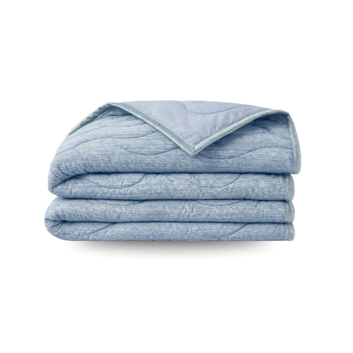 Zelesta Special Cooling Blend Sommerbettdecke ohne Bezug 240x220 cm - Kühlende 2-in-1 Sommerdecke gegen Nachtschweiß, atmungsaktiv & Ultraleicht, waschbar, für Allergiker geeignet (Sanftes Blau)