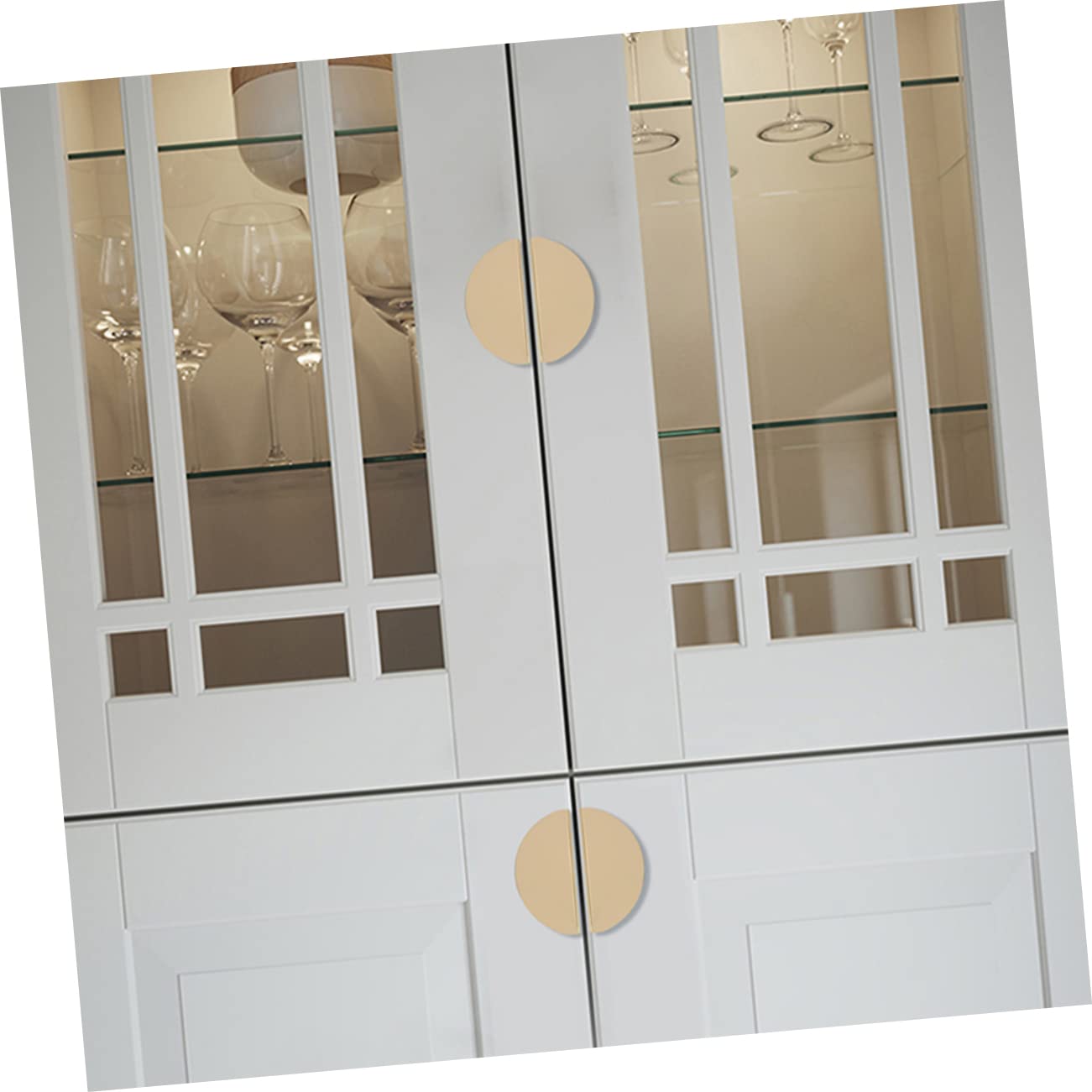 LIFKOME 6 Halbkreis Raumaluminium Möbelgriff 64mm Stück mit Lochabstand