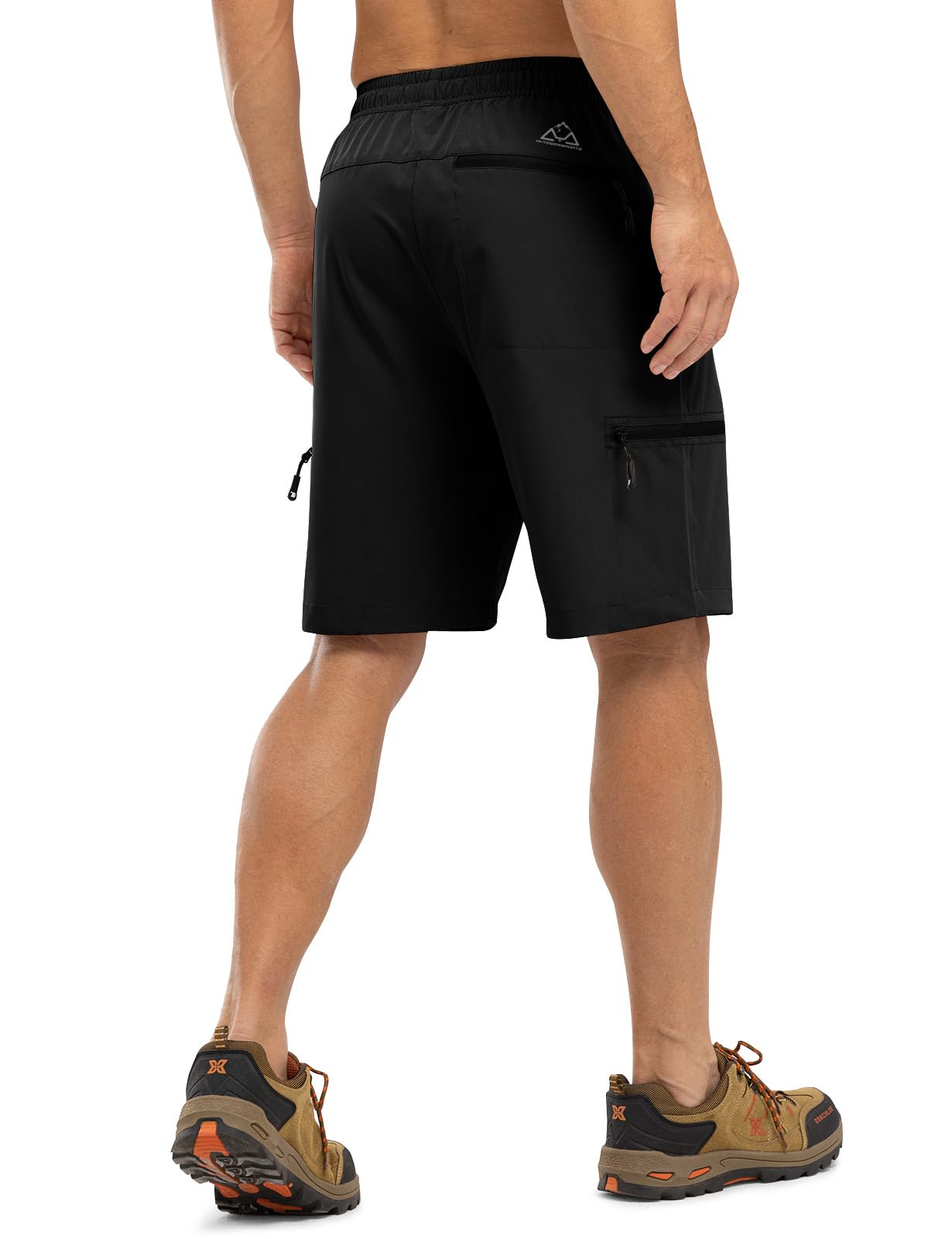 Rdruko Men's Hiking Shorts with 5 Zip Pockets Lightweight Outdoor Work Athletic Travel Short for Men Casual Running