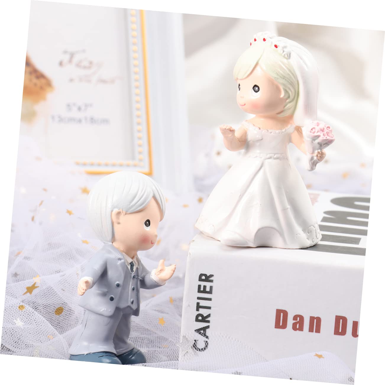 Abaodam Lot De 2 Figurines De Gâteau De Mariage en Résine Décorations pour Mariés Et Mariées Lot De 2 Pièces