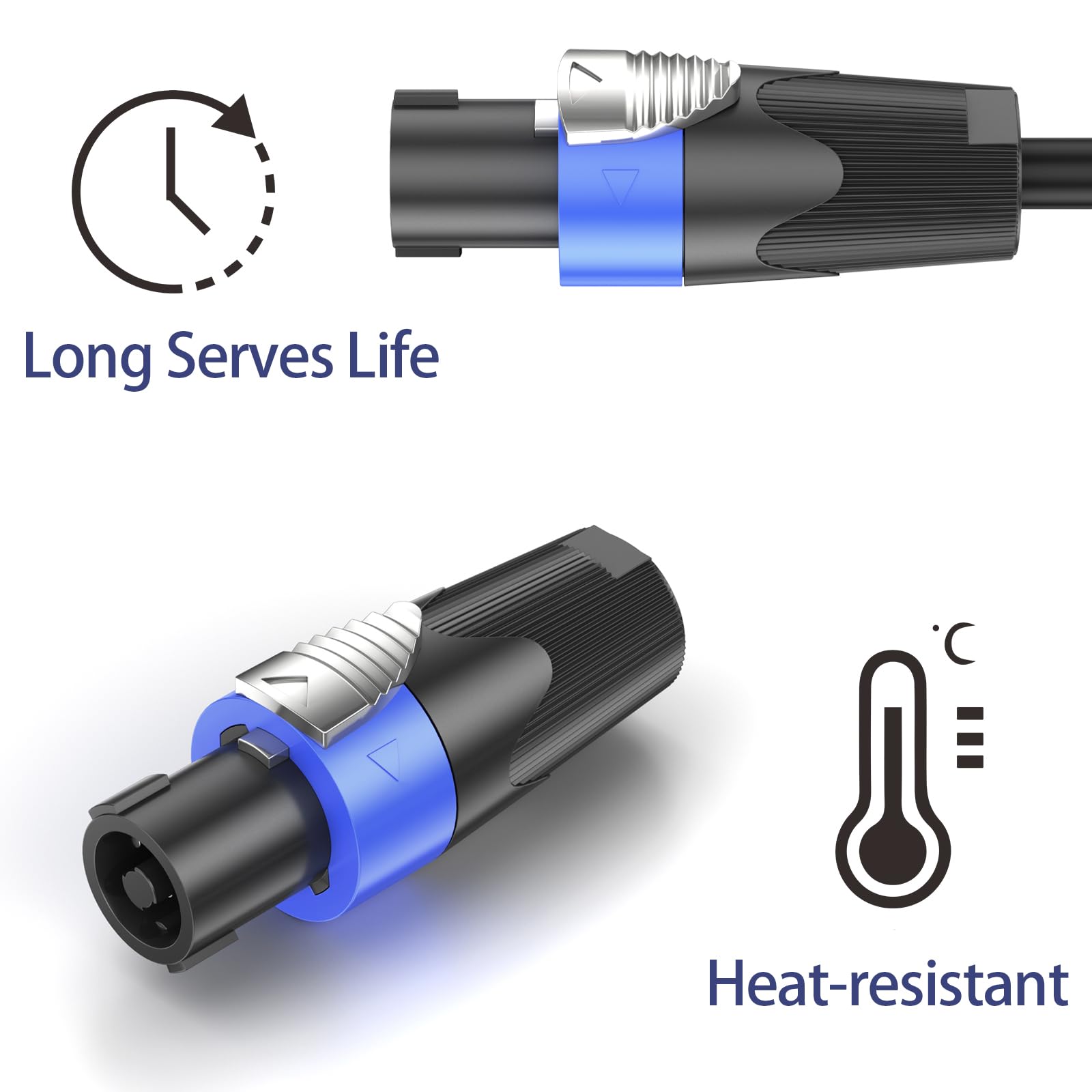 GCTBL 10Pack Connettore Speakon, Adattatore per Altoparlanti Audio a 4 poli con Spina Speakon Compatibile con Speakon NL4FC, NL4FX, NL2FC