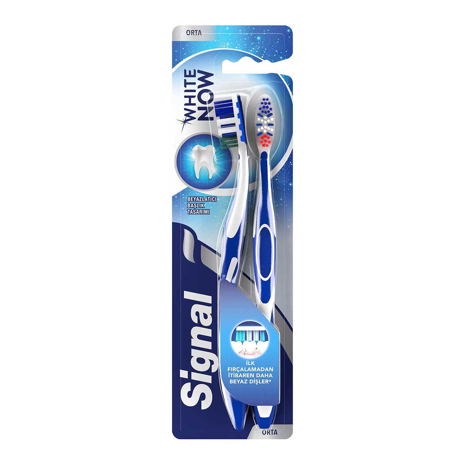 Signal White Now Beyaz Dişler 2'li (1+1) Orta Diş Fırçası