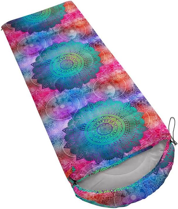 Miniatura 8 de Datura home Saco de dormir para niños y adultos, patrón de piel de jirafa marrón, ligero, cálido, portátil, exterior, impermeable, resistente al