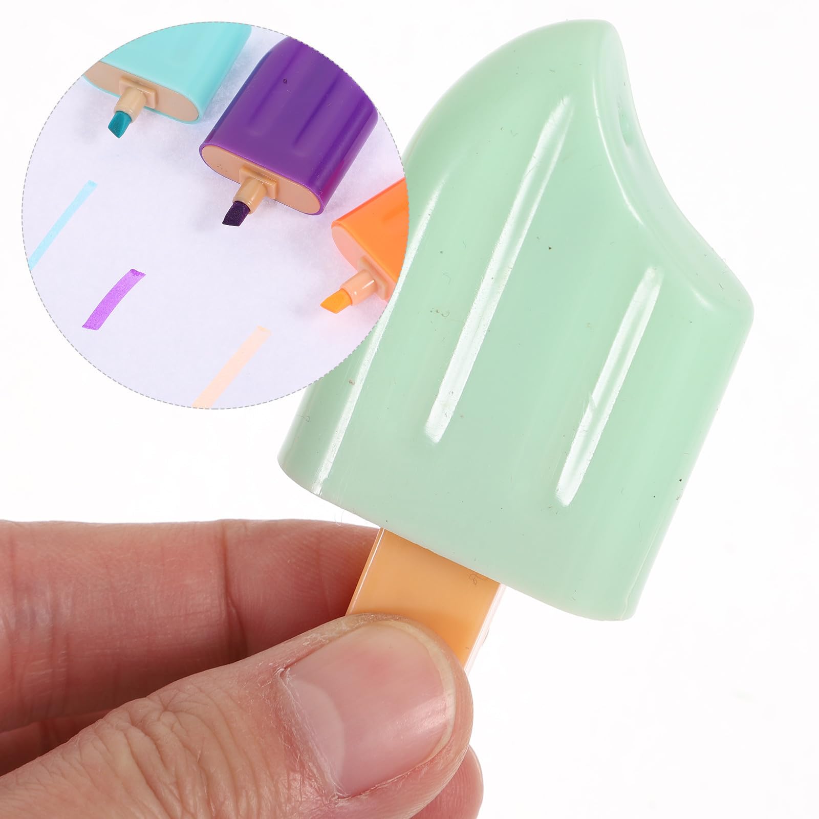 Healeved 20 Pennarelli Evidenziatori Colorati a Forma di Gelato, Penne Fluorescenti Creative, Set da 20 per Scuola, Ufficio e Casa