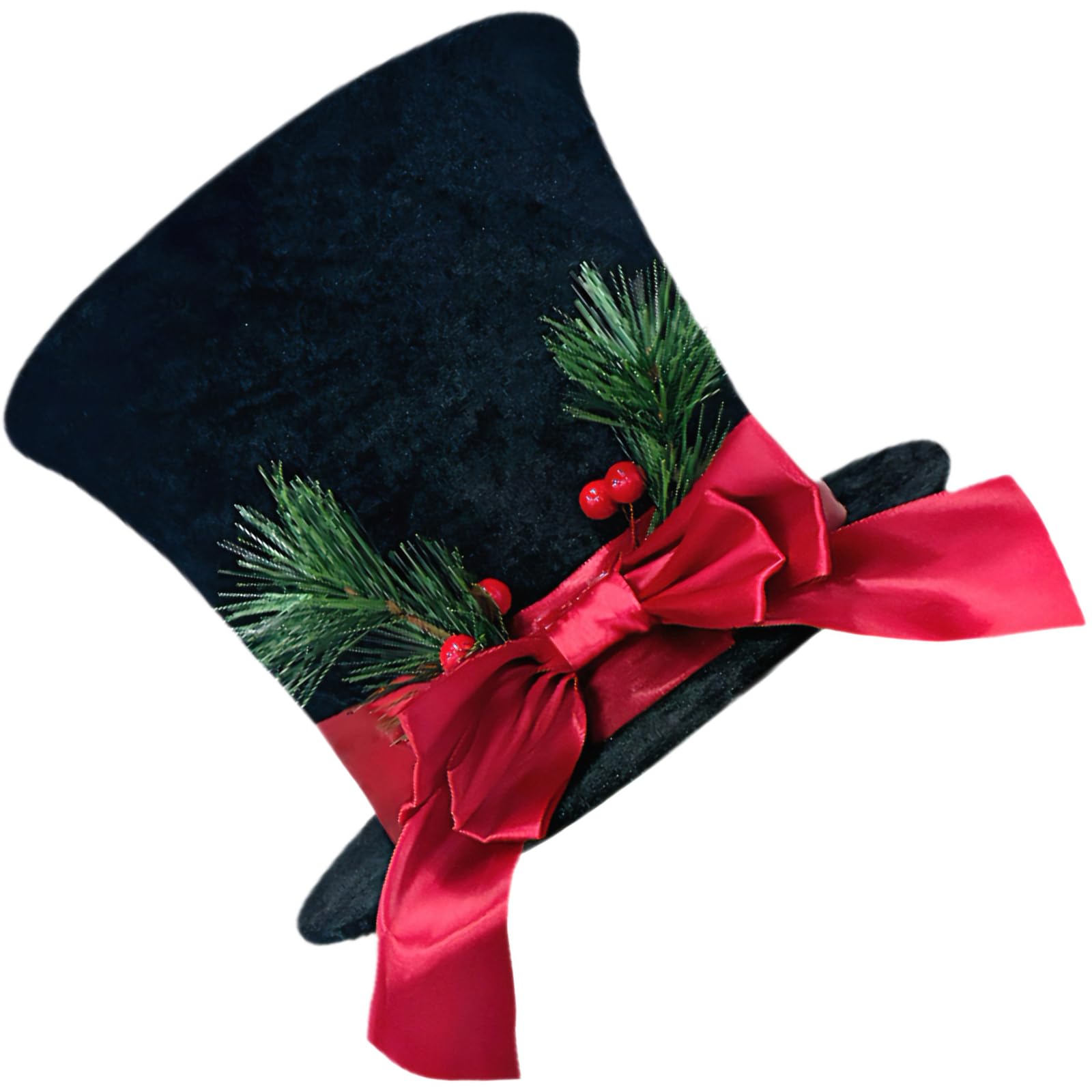 Elnwnnkc Festival Christmas Tree Toppers Hat with Checkerboard Bowknot Soft Fabric Designs Easy Installation Holiday Decoration Christmas Tree Toppers Fabric