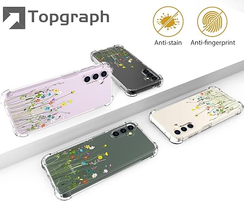 Miniatura 2 de Funda compatible con Samsung Galaxy S23 Plus, bonita funda transparente para mujeres y niñas, S23+ diseño transparente de diseñador (ramo de flores