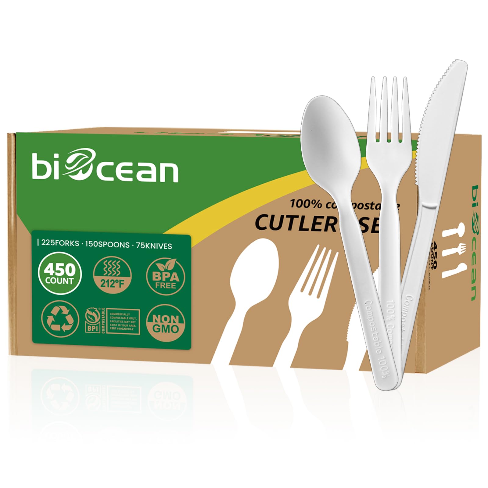 biocean 450 Count Compostable Cutlery Set