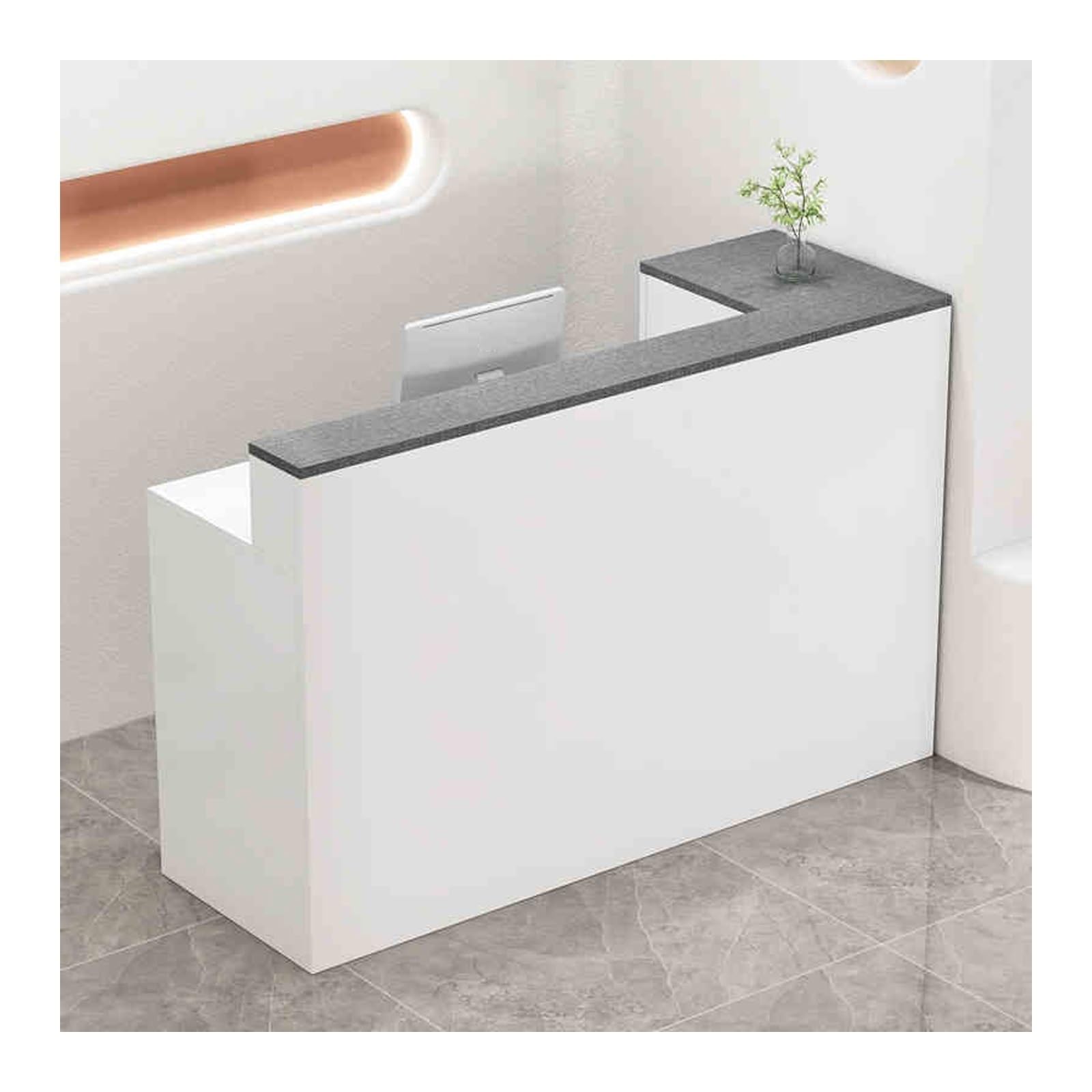 Moderner Rezept Schreibtisch mit Regalen, Kassenzähler für Kassierer, Ideal für Laptops, Boo & Manuskripte, 120 cm, Linkes Design, Bürofell