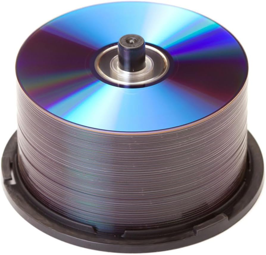 LIFKOME Cd DVD Storage Bucket 5.51X5.51X3.14In Plastic Disc Organizer with Dome Lid Holds 50 Discs Space-Saving Case for Home Office Travel