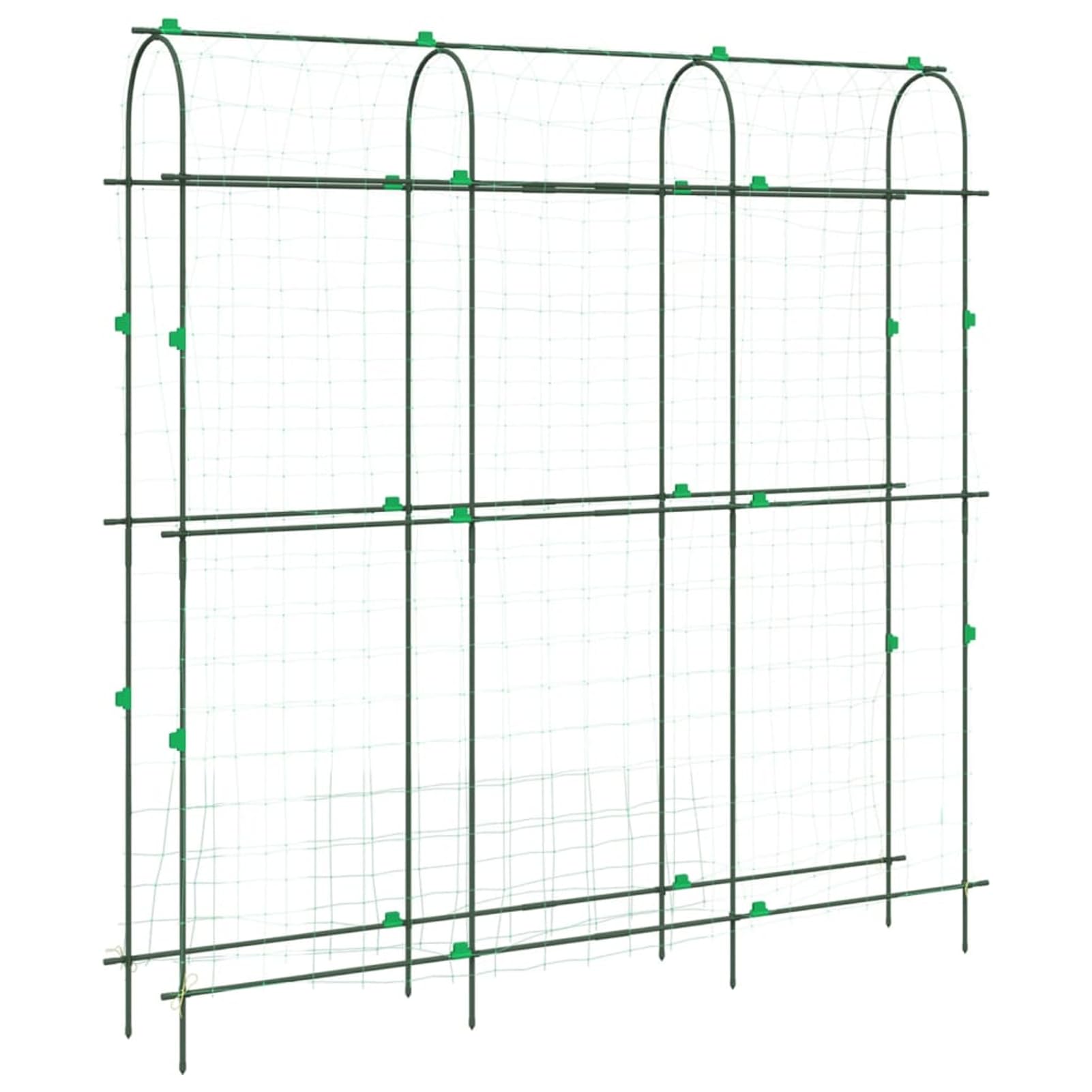 Gecheer Traliccio per Piante rampicanti, Struttura a U 181x31x182,5 cm in Acciaio con Rivestimento PE, Rete in PE e Clip in PP, per orto, Giardino e Coltivazione di UVA, Piselli, cetrioli e Rose