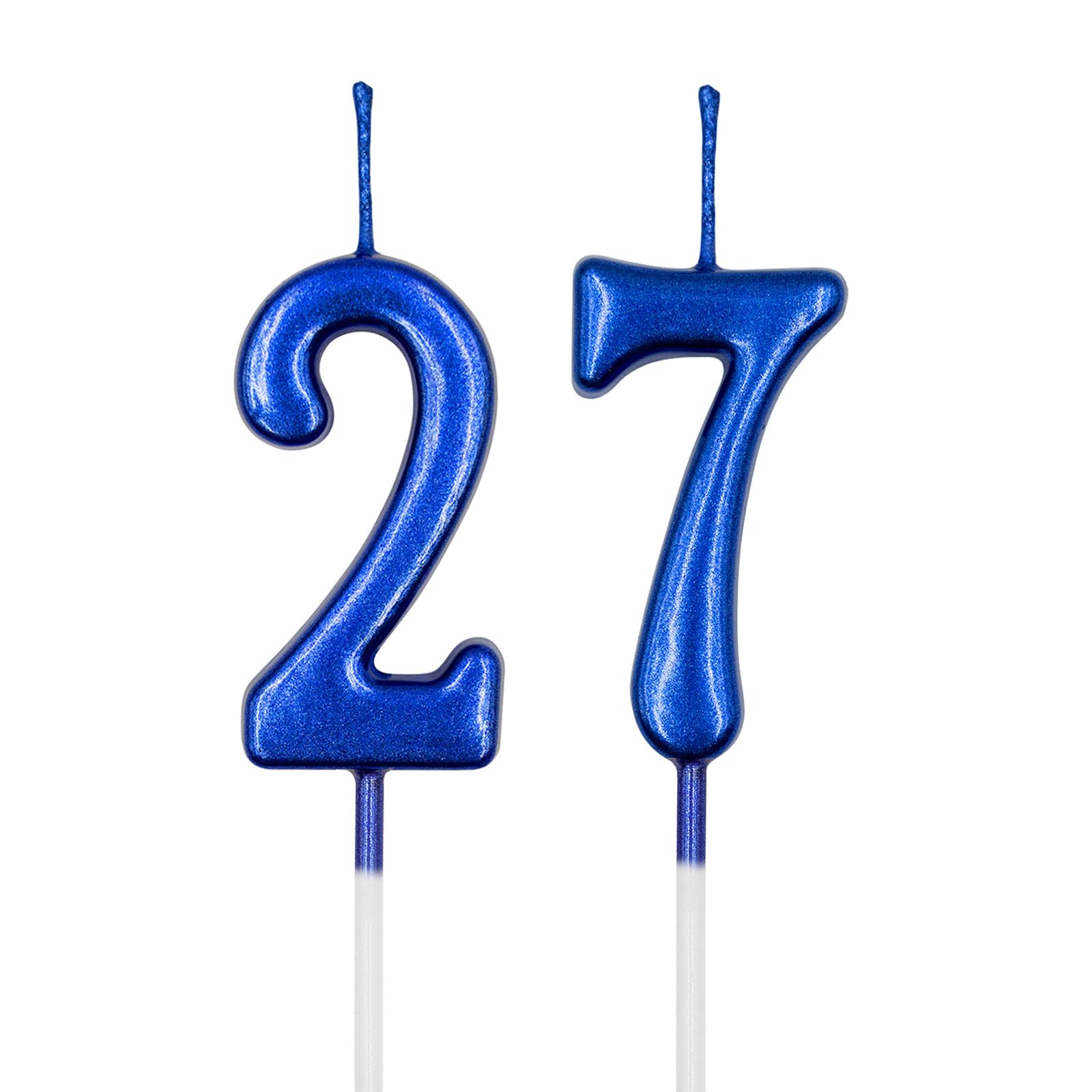 Amazon.com: 27th & 72nd Birthday Candles, Blue Number 27 72 Candle