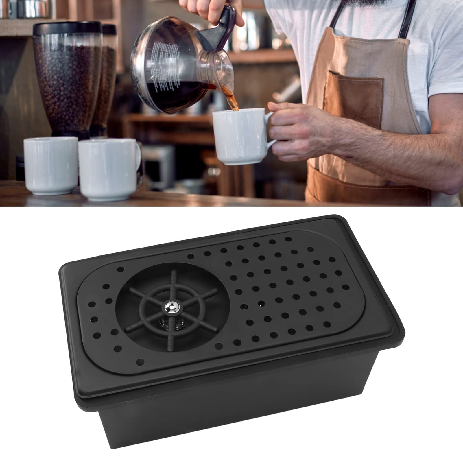 Pitcher Rinser, Water Automatic High Pressure Stainless Steel Glass Cup Washer for Bar (Large)