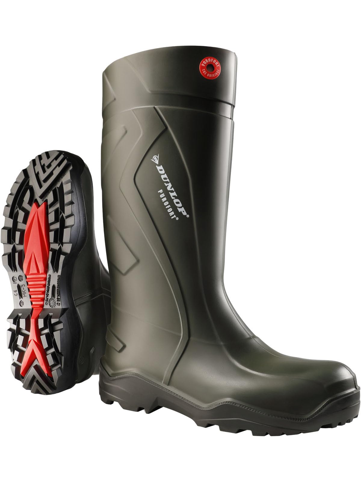 Dunlop Pull-On Self-Lined Mens Boots - Green - Size 39