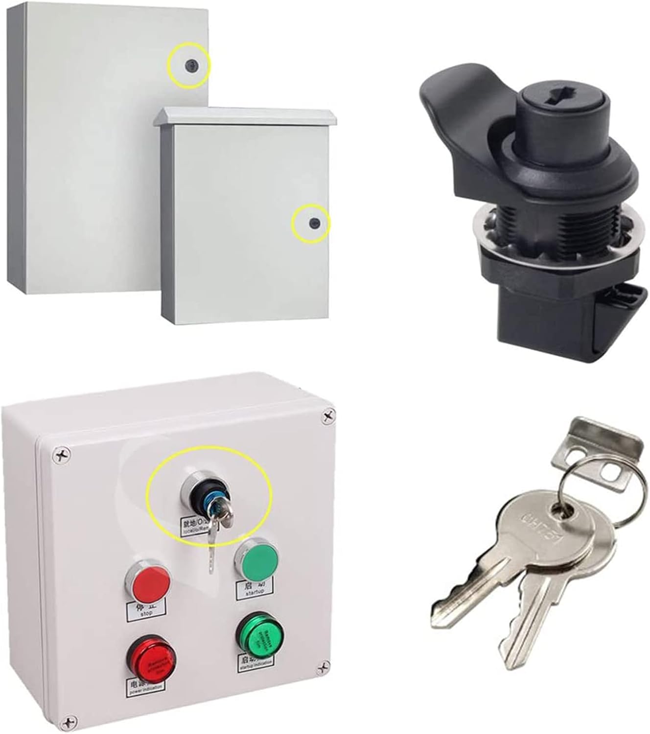 HOWDIA 2Pcs Push Button Lock Glove Box Latch Replacement, Glove Compartment Latch Golf Cart Lock Accessories for Truck Tool Box Marine Use, Press The Switch