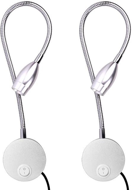 Reading Lights for Books in Bed, Wall Mounted Light Minimalist LED Bedside Reading Lamp (2 Pack, 3000K Warm White)