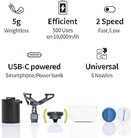 Vista 2 de KINSUN Kin Pump Bomba de aire ultraligera para colchonetas de dormir, mini bomba eléctrica de 0.18 onzas con múltiples adaptadores para inflables