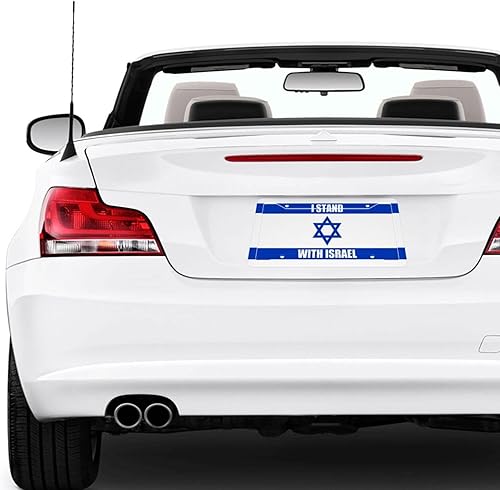 Miniatura 3 de I Stand with Israel - Cubierta de aluminio decorativa personalizada para placa de matrícula de 12.3 x 6.3 pulgadas (4 agujeros)